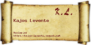 Kajos Levente névjegykártya